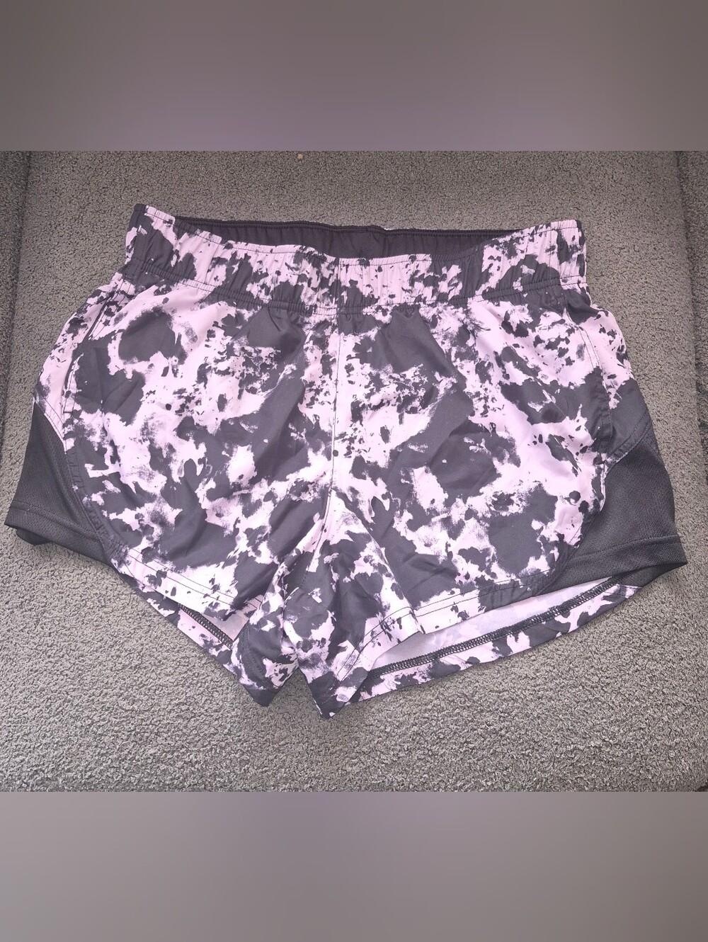 Athletic Works Women’s Pink and Black Tie-Dye Athletic Shorts
